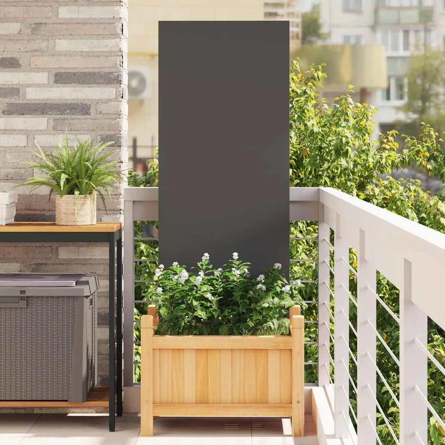 Écran de confidentialité de jardin Fretwork Noir 50 x 140 cm