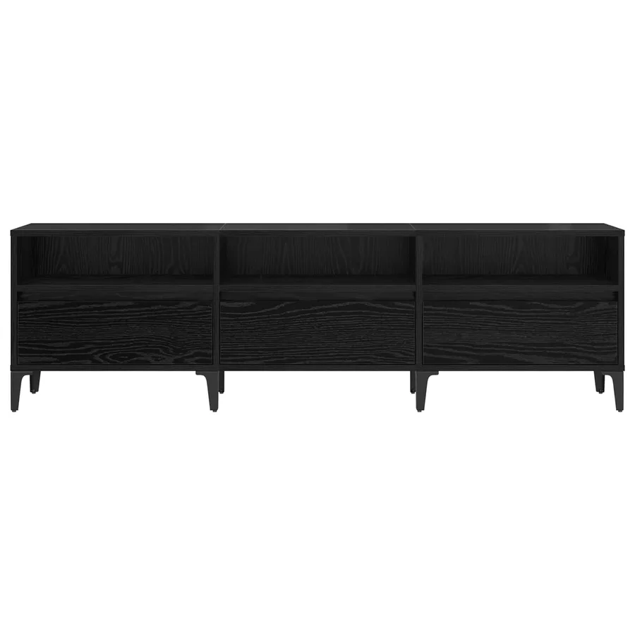 Meuble TV Chêne noir 150 x 30 x 45 cm Bois d'ingénierie et fer - 6