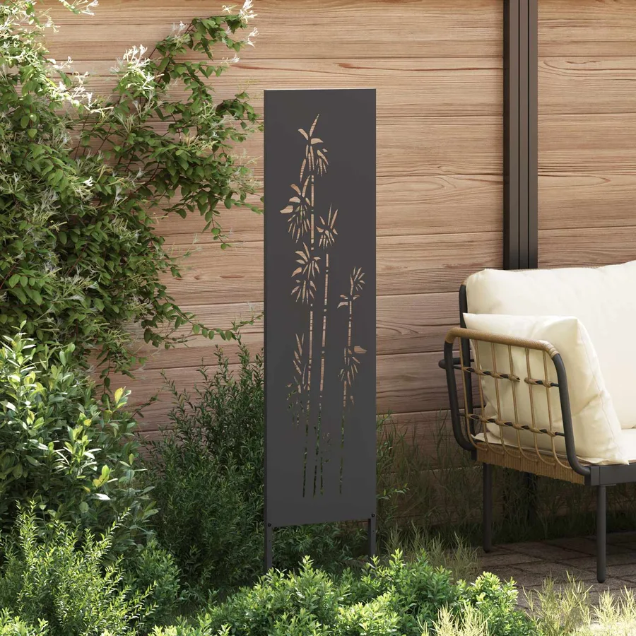 Écran de confidentialité de jardin Floral Noir 32 x 140 cm - 3