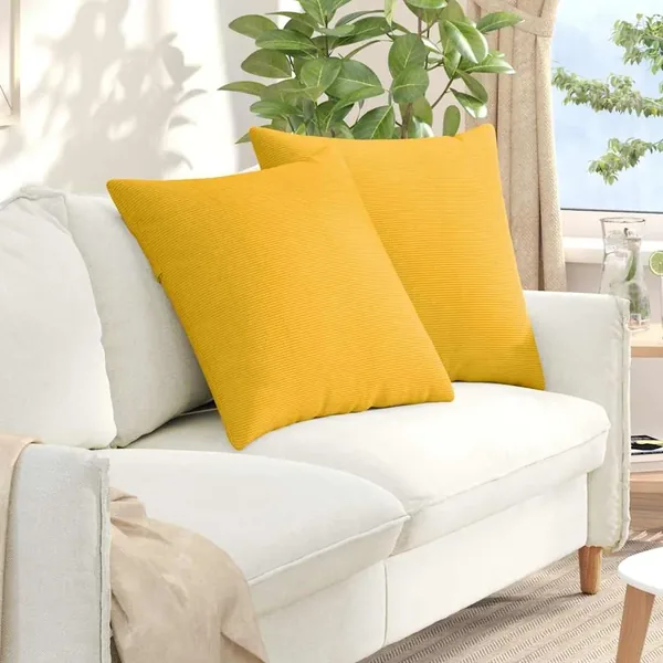 Coussins de canapé 2 pcs Jaune clair 60 x 60 cm