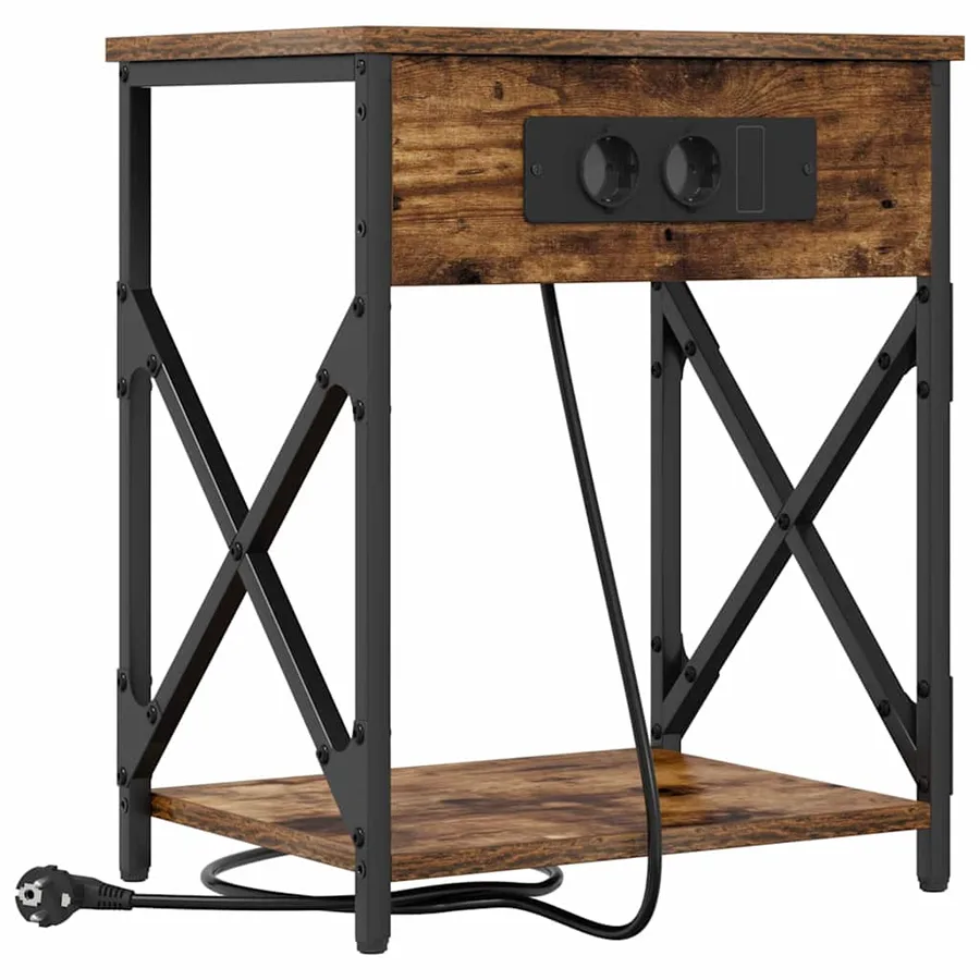 Cabinet de chevet Chêne fumé 41 x 31 x 51 cm Bois d'ingénierie - 2