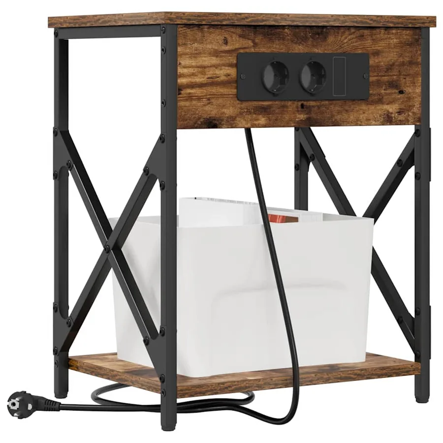 Cabinet de chevet Chêne fumé 41 x 31 x 51 cm Bois d'ingénierie - 3