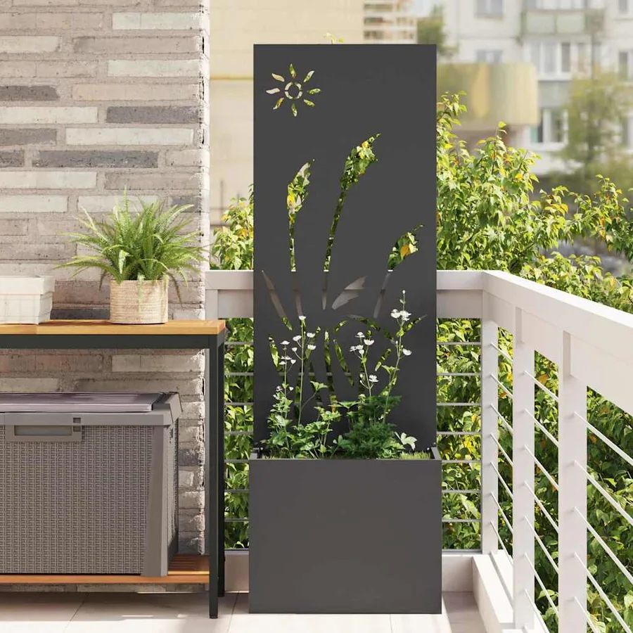 Écran de confidentialité de jardin Fretwork Noir 50 x 150 cm