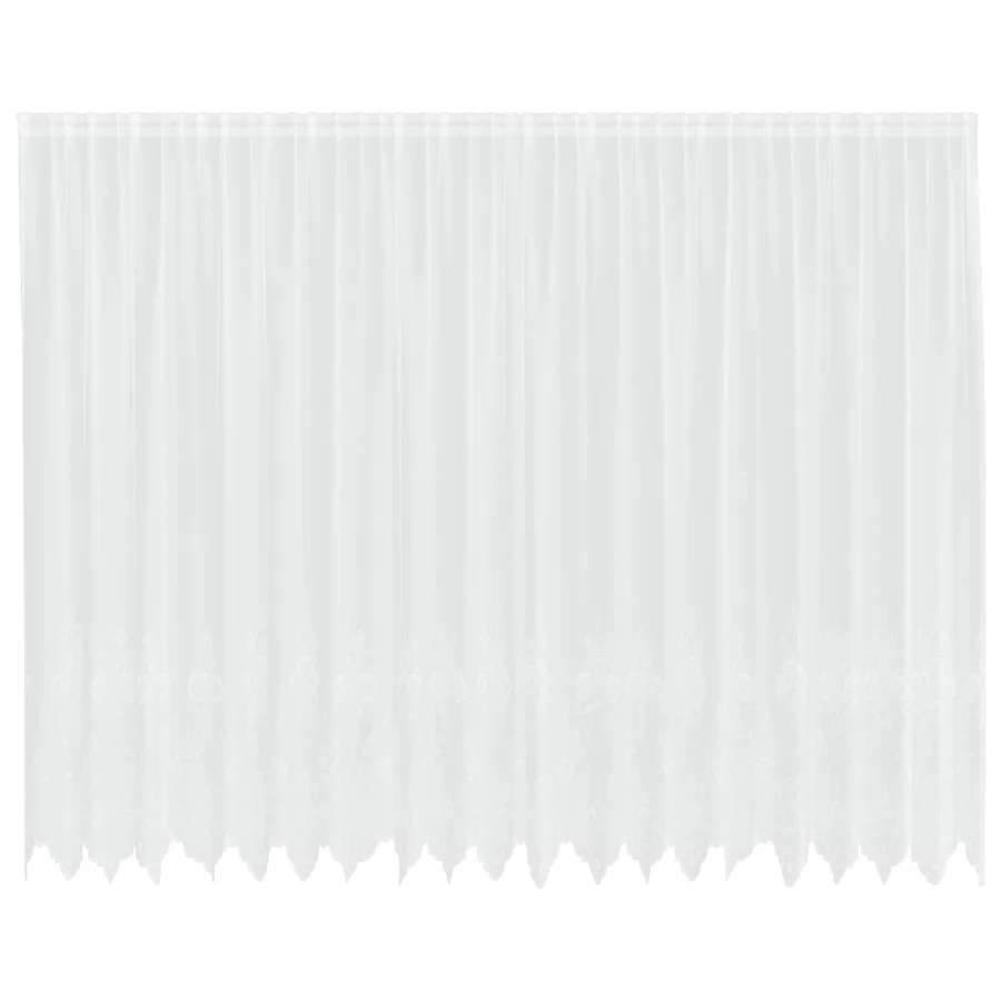 Rideau en Dentelle Floral Blanc 245 x 500 cm Polyester - 2