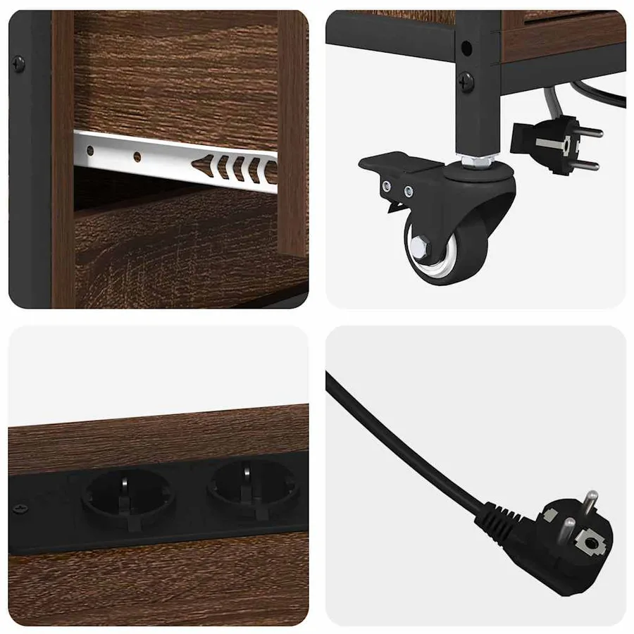 Cabinet avec Station de Charge Chêne brun 76 x 41 x 72 cm - 10