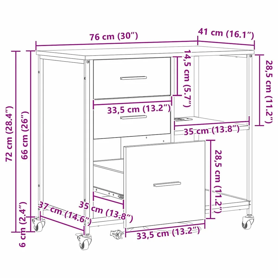 Cabinet avec Station de Charge Chêne brun 76 x 41 x 72 cm - 13