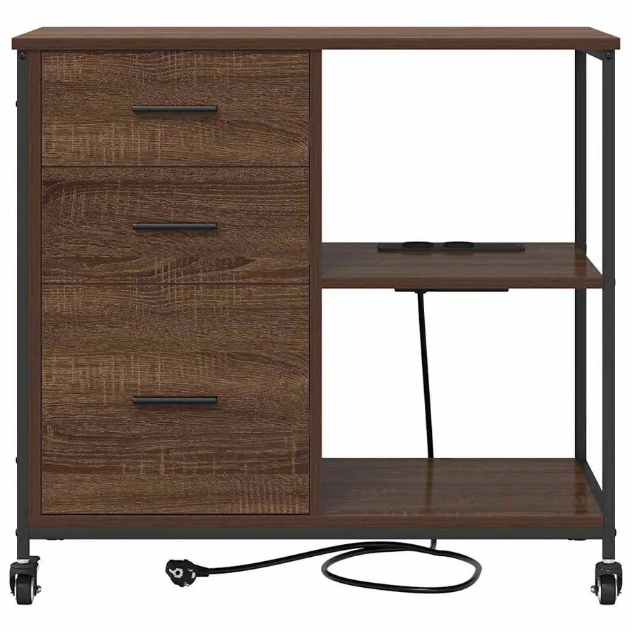 Cabinet avec Station de Charge Chêne brun 76 x 41 x 72 cm - 7