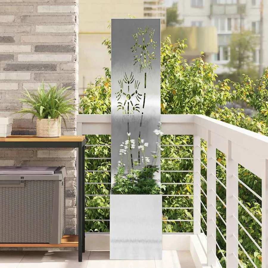 Écran de confidentialité de jardin Floral Argent 32 x 150 cm