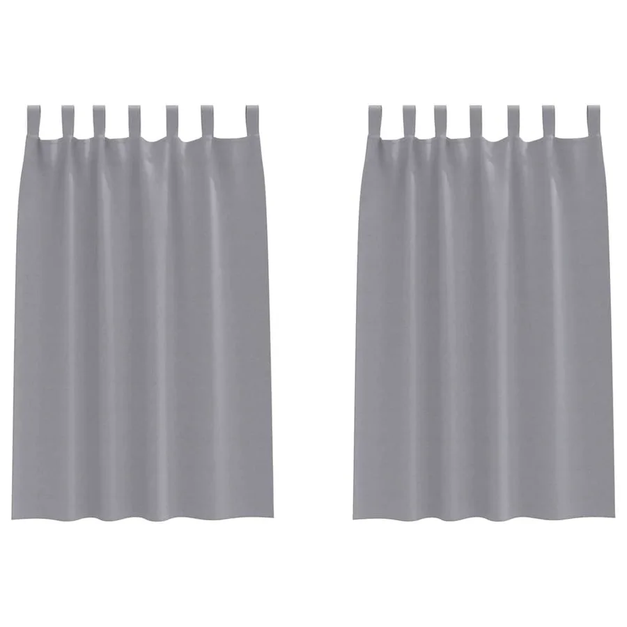 Rideaux occultants avec anneaux 2 pcs Gris clair 175 x 140 cm - 2