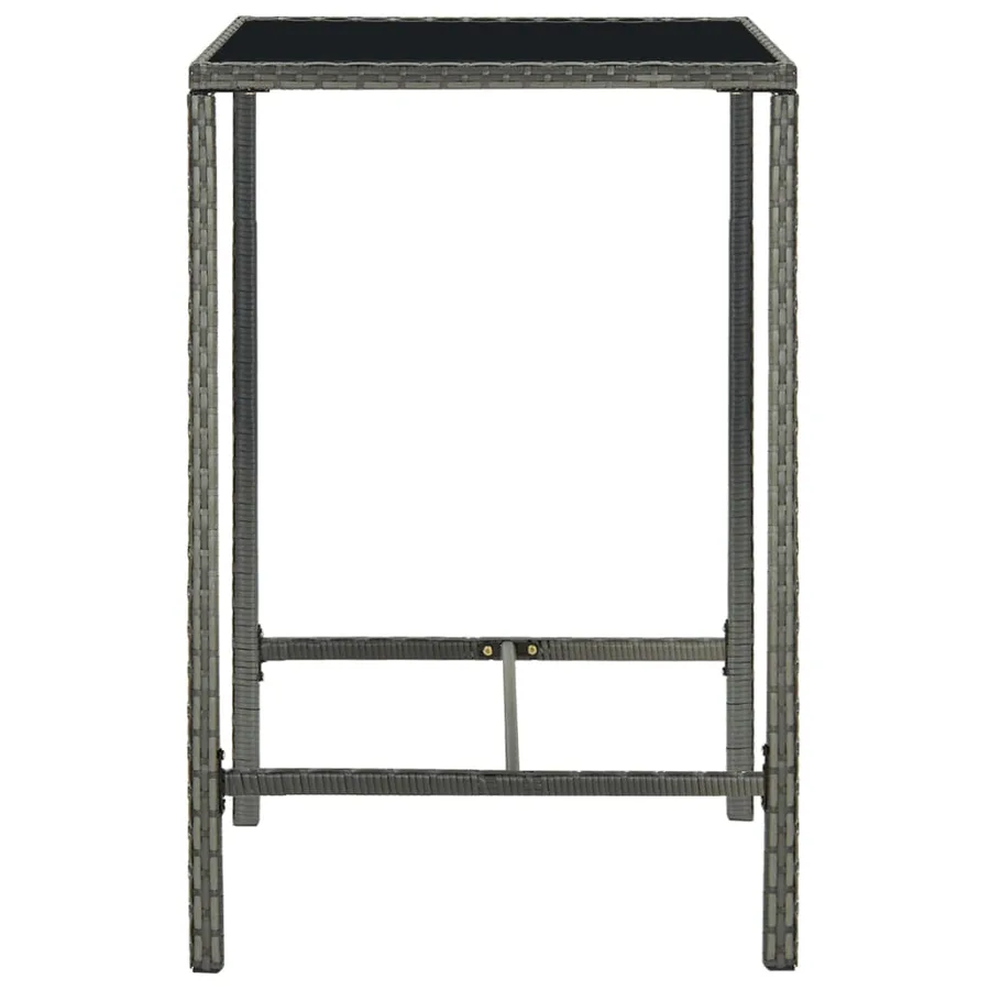 Ensemble de bar de jardin 3 pcs et coussins Résine tressée Gris - 5