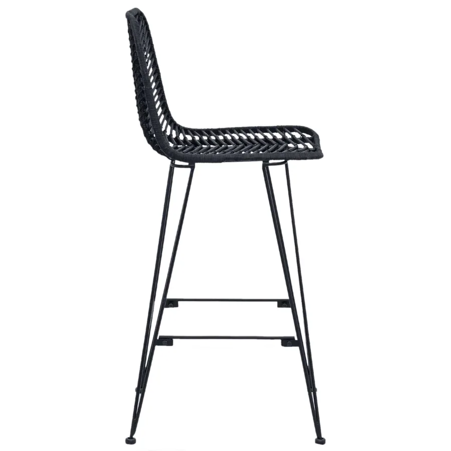 Chaise de bar 2 pcs 44 x 52 x 111 cm Rotin et métal - 6