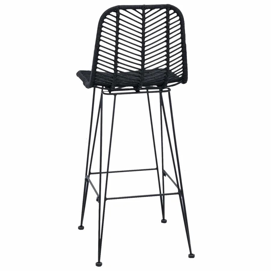 Chaise de bar 2 pcs 44 x 52 x 111 cm Rotin et métal - 7