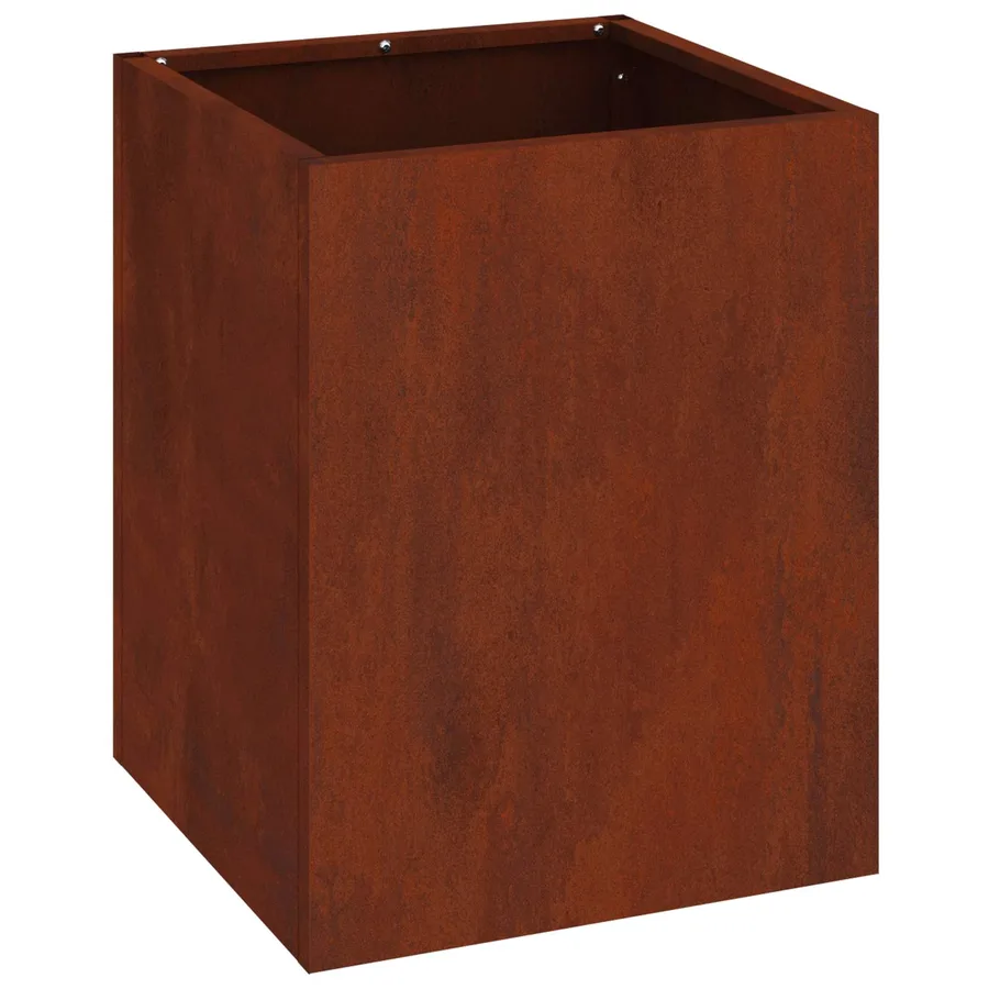 Cache-pot de jardin Rouillé 32 x 32 x 40 cm Acier patiné - 2