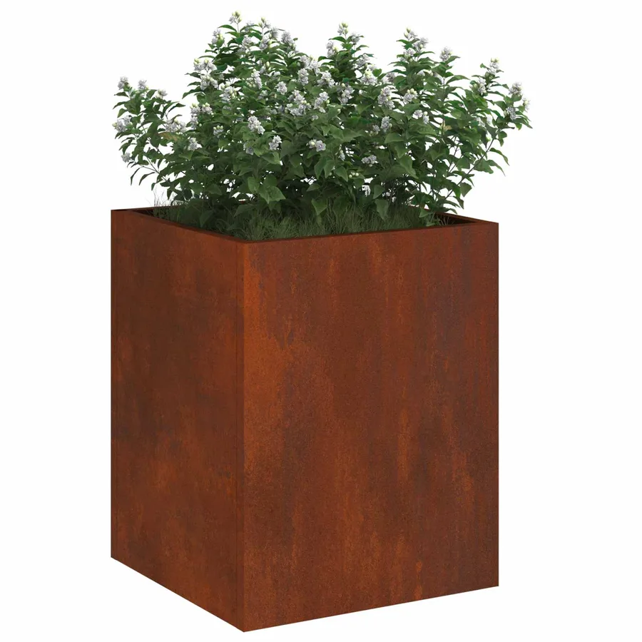 Cache-pot de jardin Rouillé 32 x 32 x 40 cm Acier patiné - 3