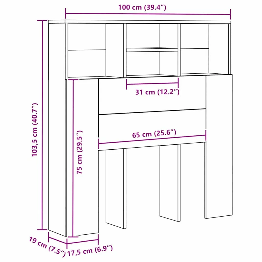 Cabinet de Tête de Lit Chêne artisanal Bois d'ingénierie - 13