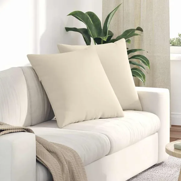 Coussins de canapé 2 pcs Beige 60 x 60 cm tissu