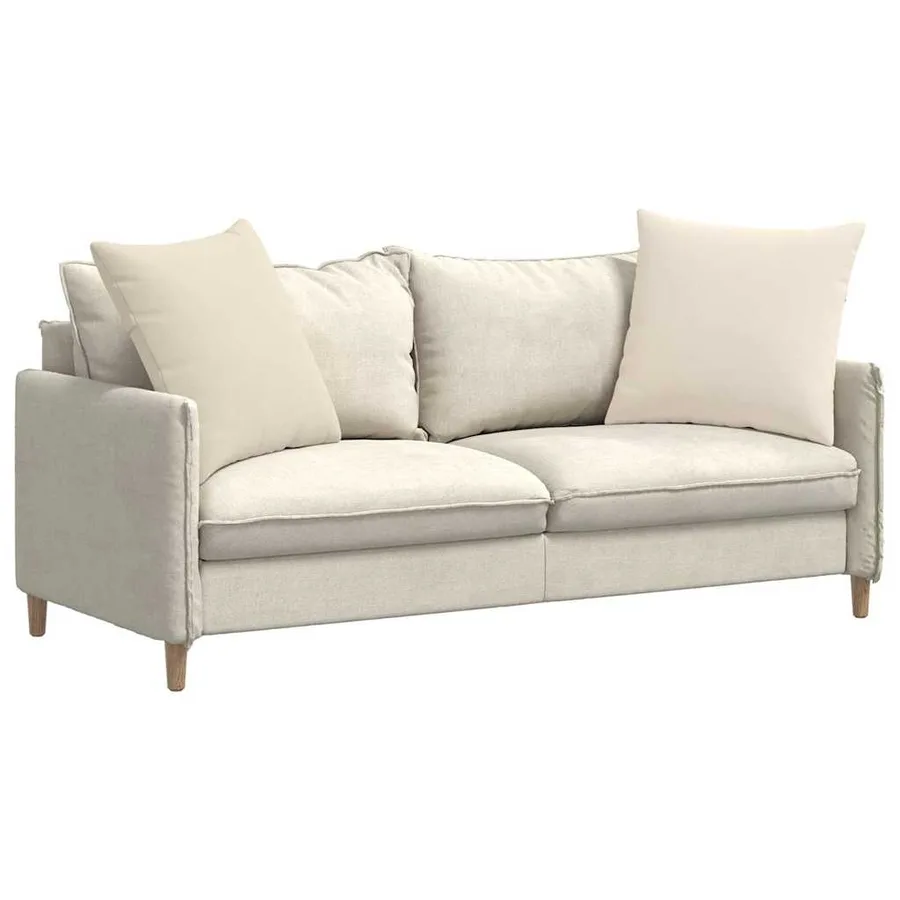 Coussins de canapé 2 pcs Beige 60 x 60 cm tissu - 3