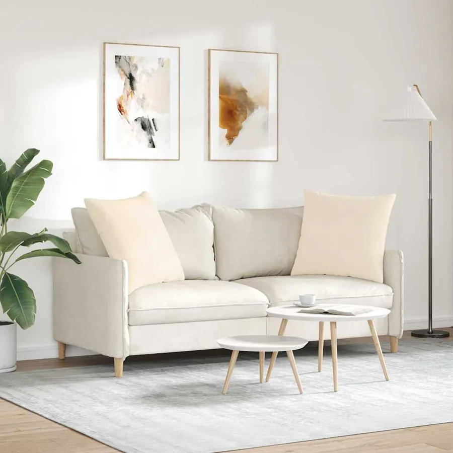 Coussins de canapé 2 pcs Beige 60 x 60 cm tissu - 4