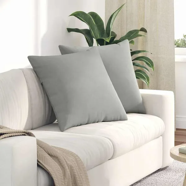 Coussins de canapé 2 pcs Gris clair 60 x 60 cm tissu