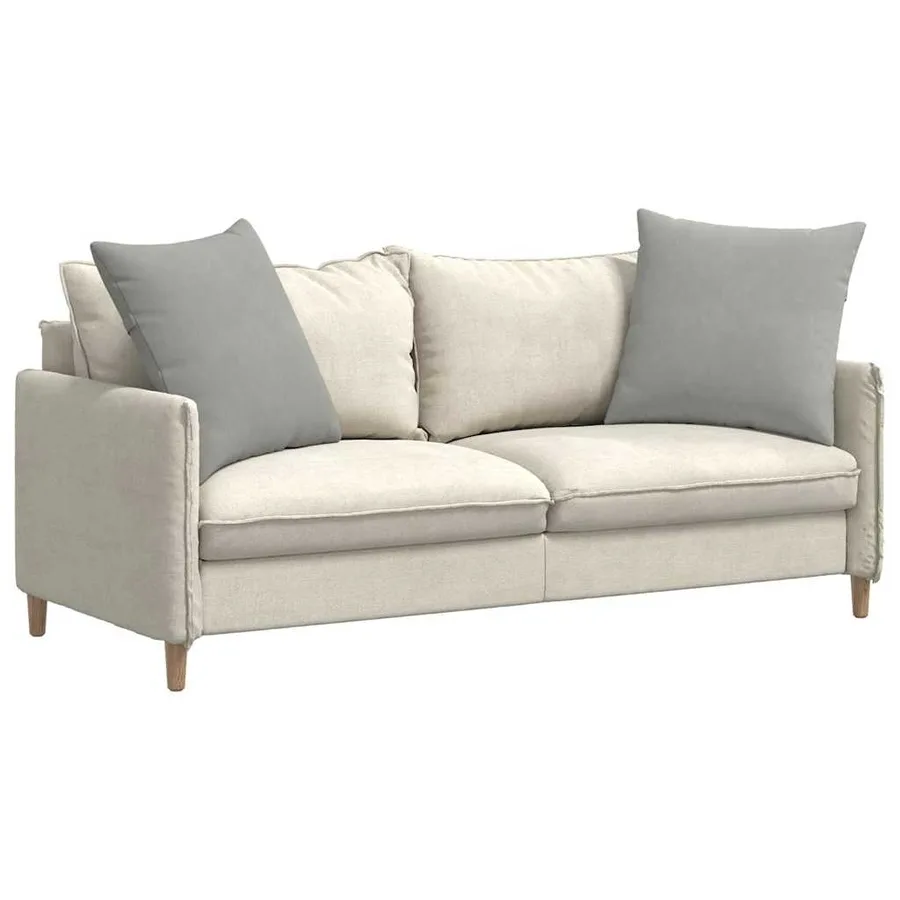 Coussins de canapé 2 pcs Gris clair 60 x 60 cm tissu - 3