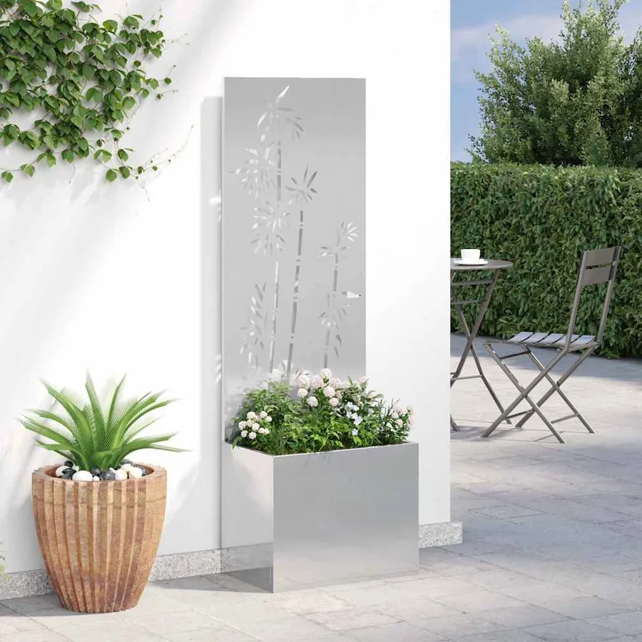 Écran de confidentialité de jardin Floral Argent 50 x 150 cm - 4