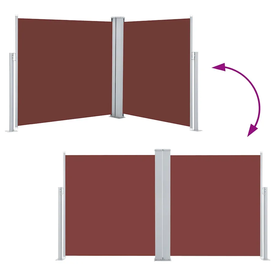 Auvent latéral rétractable Marron 120 x 600 cm - 5