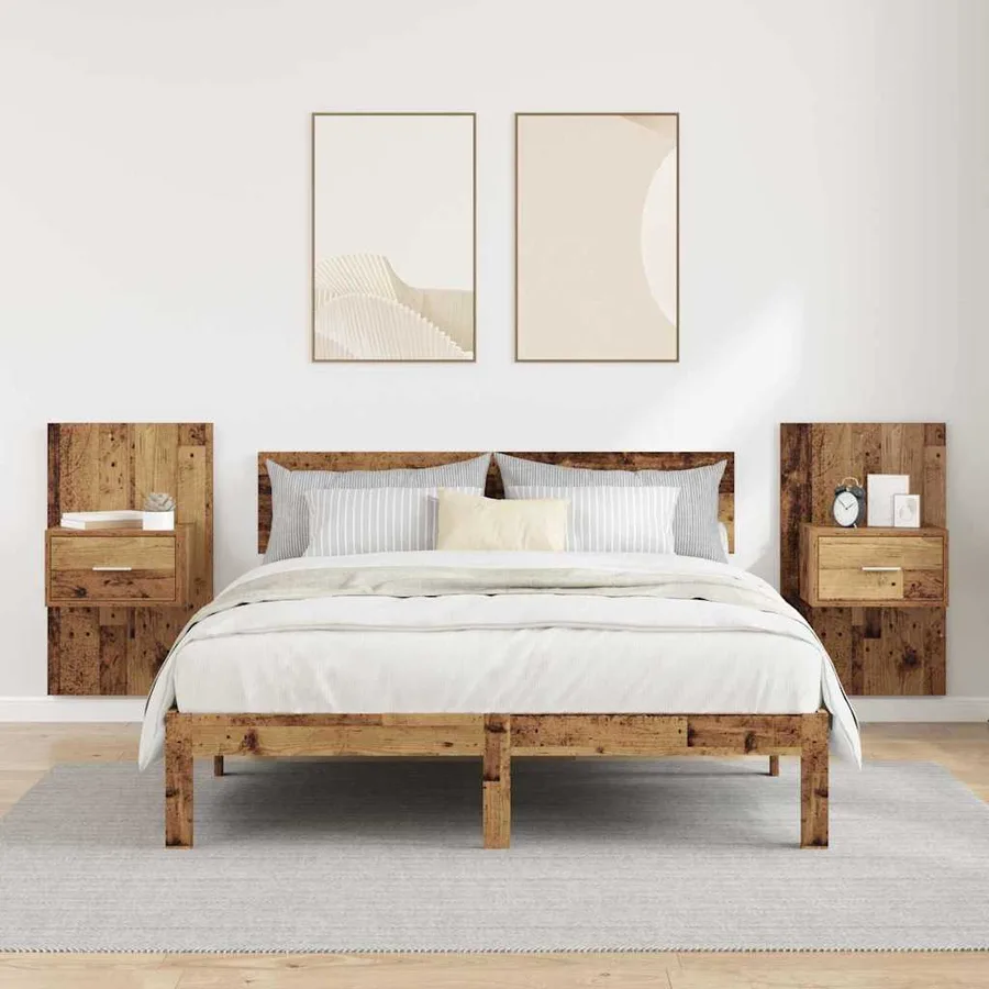 Cabinet de chevet 2 pcs Bois ancien 50 x 32,5 x 80cm - 4