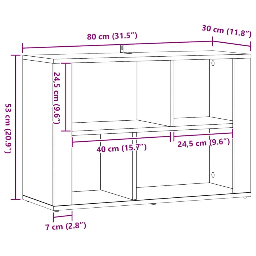 Buffet Bois Ancien 80 x 30 x 53 cm Bois d'ingénierie - 8