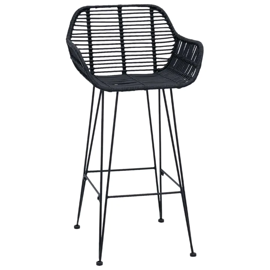 Chaise de bar 2 pcs 55 x 52 x 92 cm Rotin et métal - 4