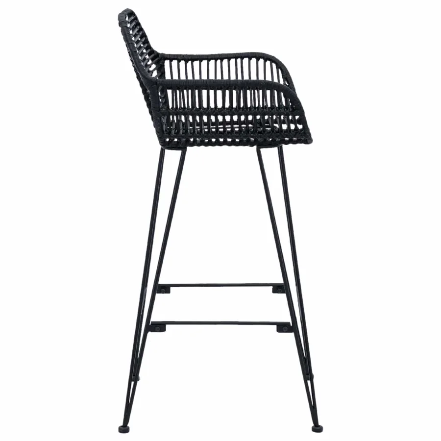 Chaise de bar 2 pcs 55 x 52 x 92 cm Rotin et métal - 6