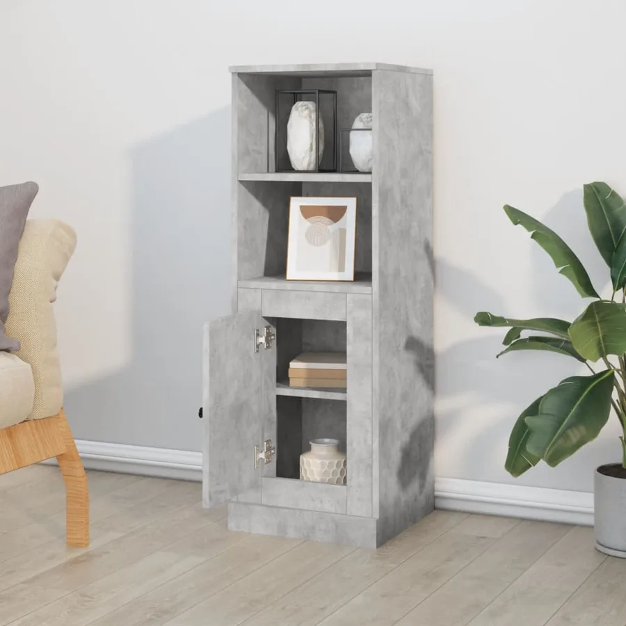 Buffet haut gris béton 36x35,5x103,5 cm bois d'ingénierie - 3