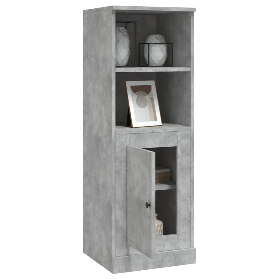 Buffet haut gris béton 36x35,5x103,5 cm bois d'ingénierie - 5