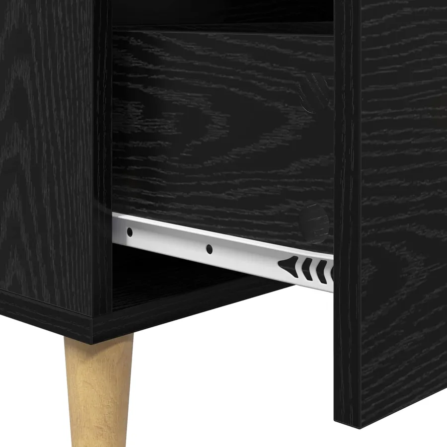 Buffet Chêne noir 69,5 x 34 x 90 cm Bois d'ingénierie - 8