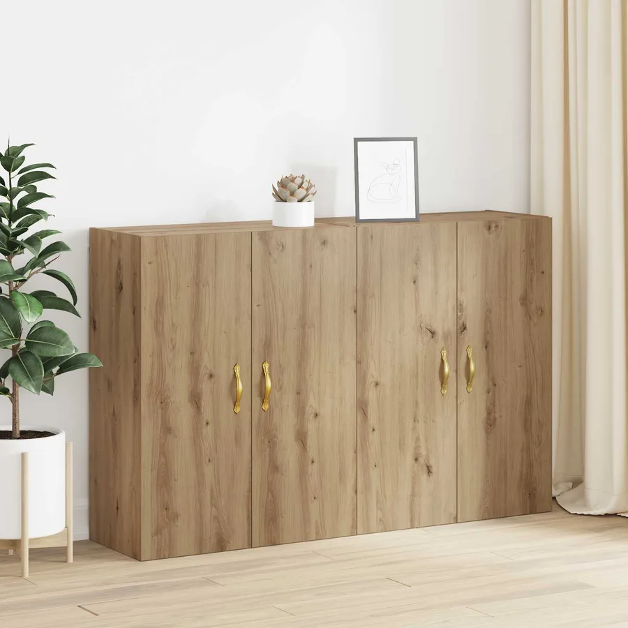 Armoire Murale 2 pcs Chêne artisanal 69,5 x 34 x 90 cm - 4