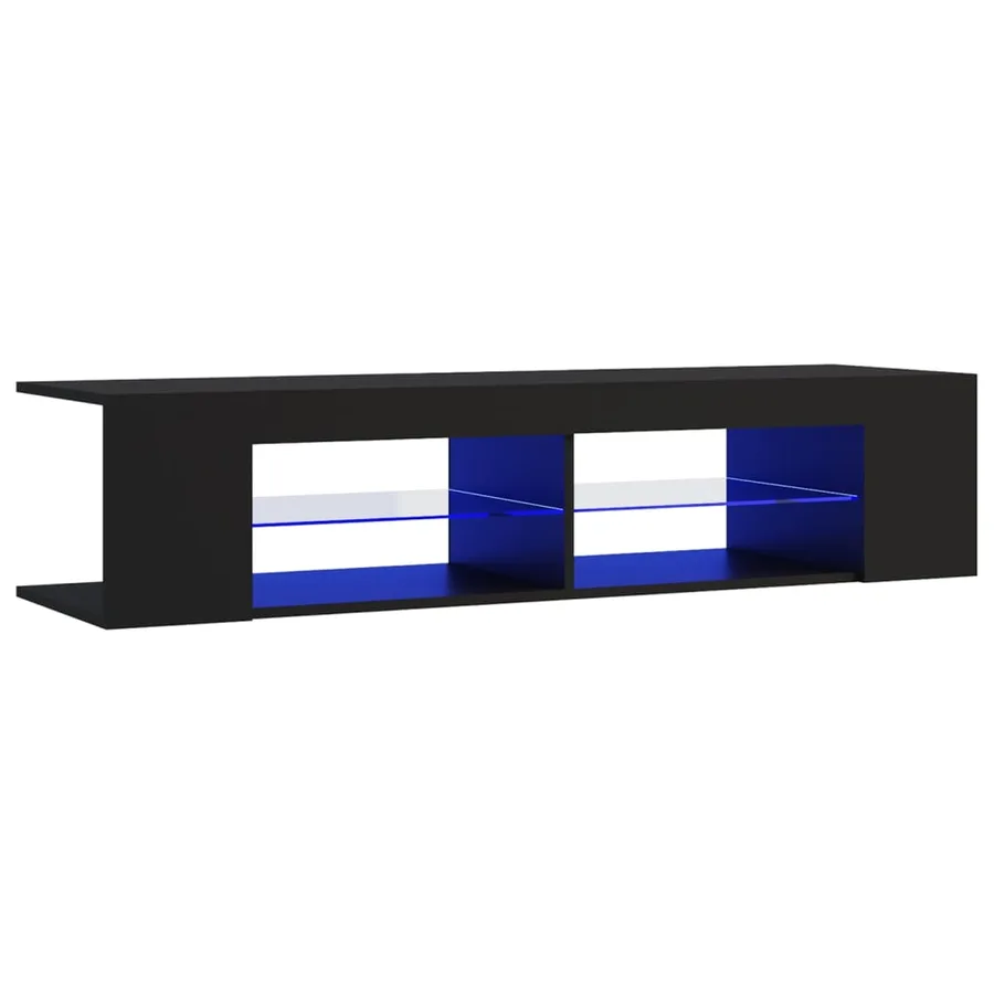 Meuble TV avec lumières LED noir 135x39x30 cm - 2