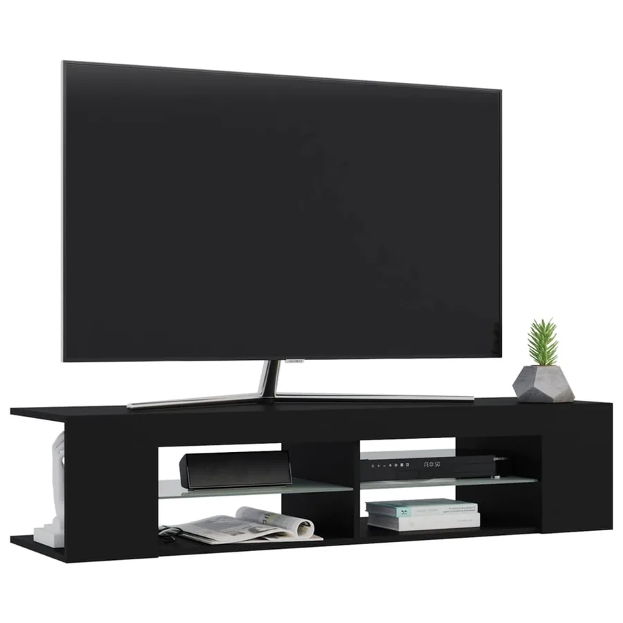 Meuble TV avec lumières LED noir 135x39x30 cm - 6