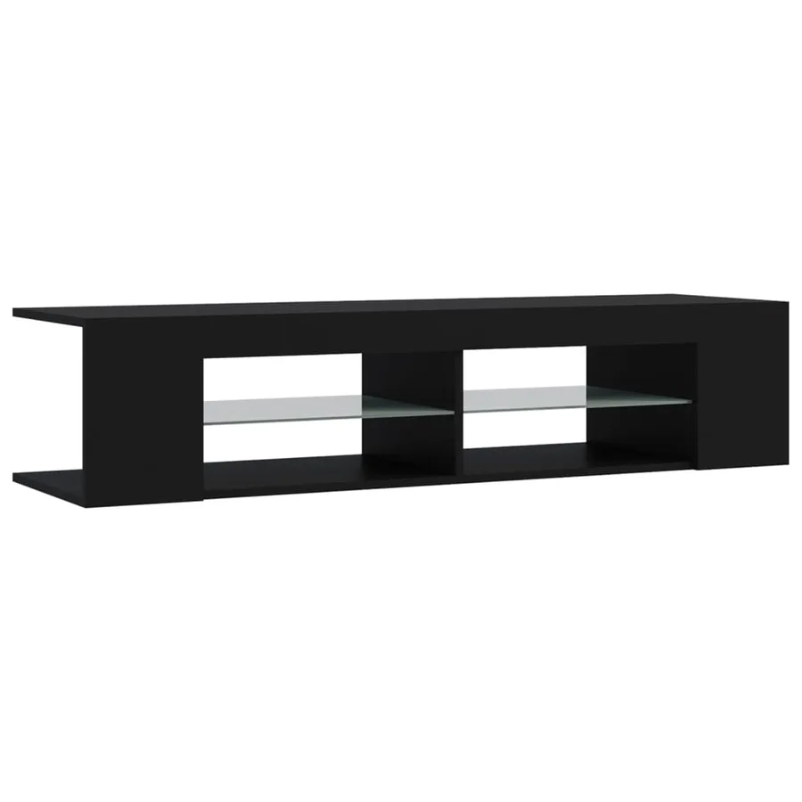 Meuble TV avec lumières LED noir 135x39x30 cm - 7