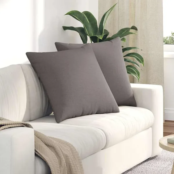 Coussins de canapé 2 pcs Taupe 80 x 80 cm tissu