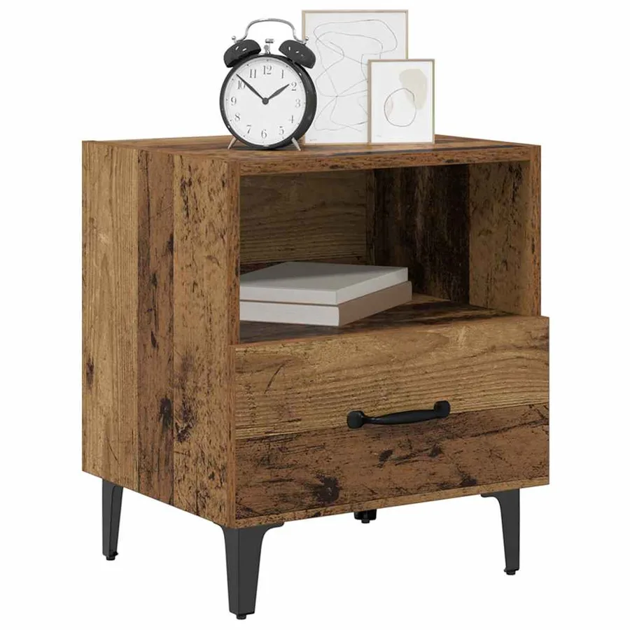 Cabinet de chevet 2 pcs Bois ancien 40 x 35 x 47.5 cm - 3