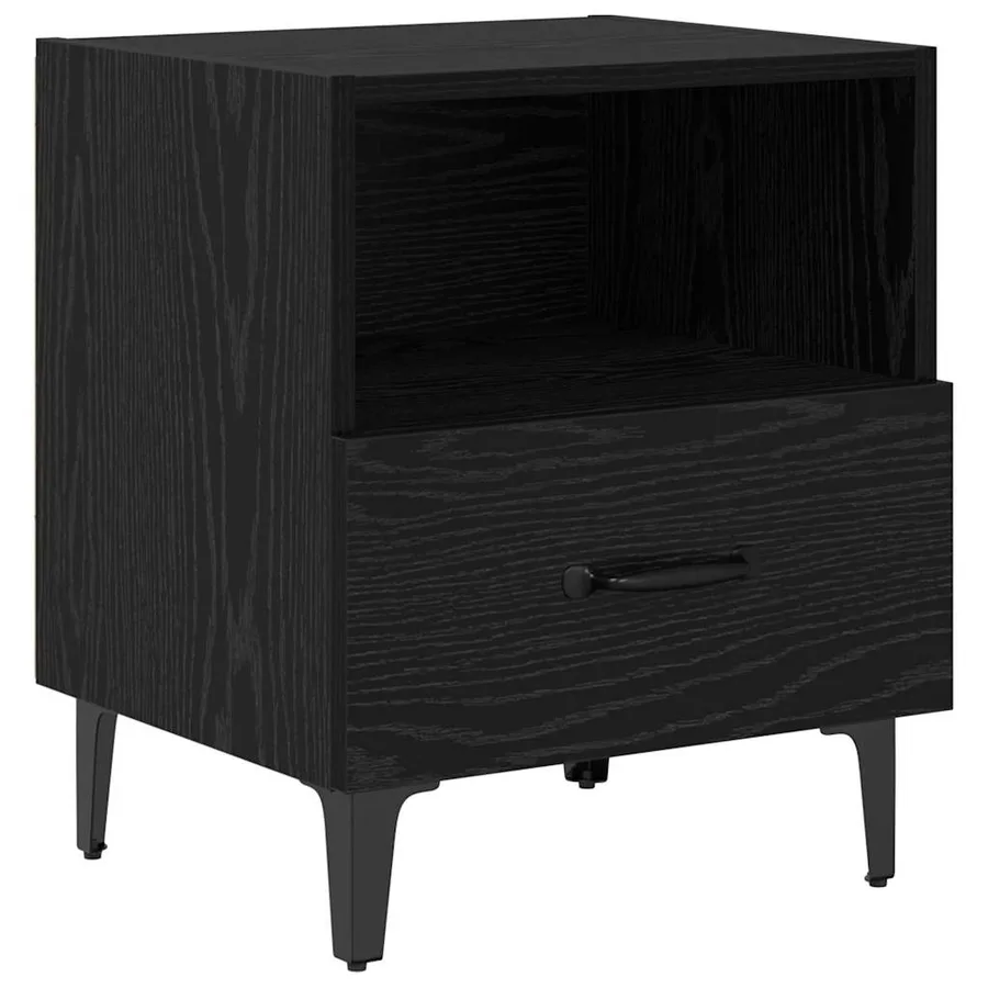 Cabinet de chevet avec tiroir Chêne noir 40 x 35 x 47.5 cm - 2