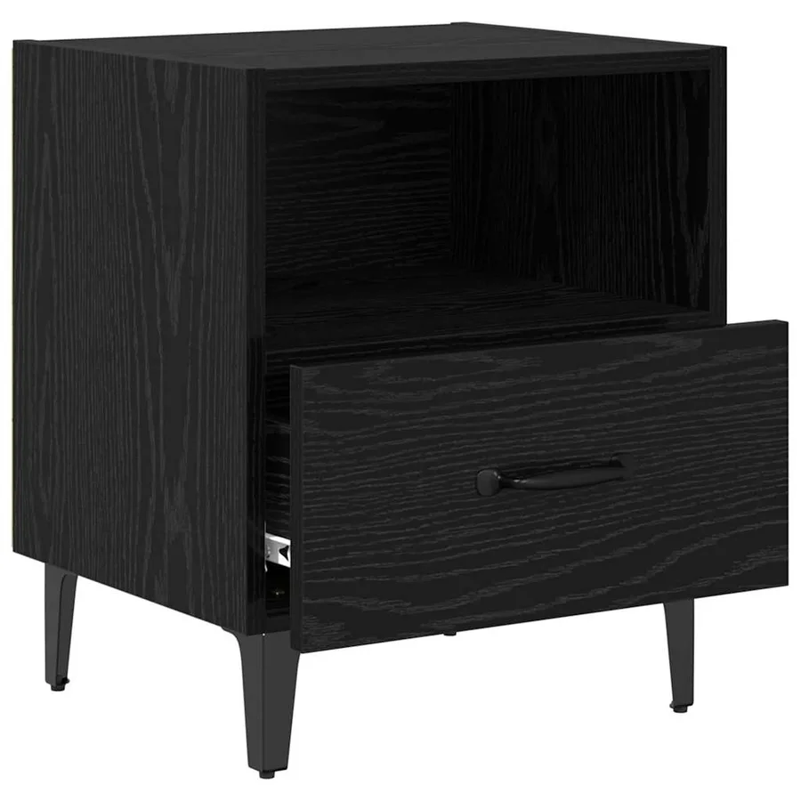 Cabinet de chevet avec tiroir Chêne noir 40 x 35 x 47.5 cm - 5