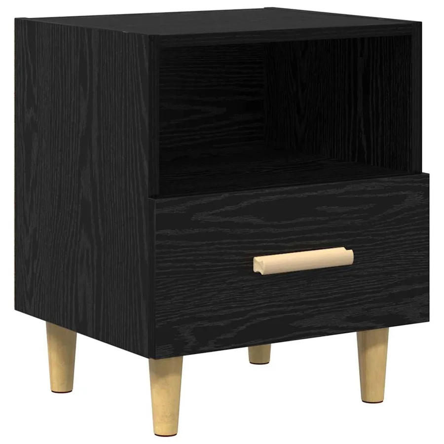 Cabinet de chevet Chêne noir 40 x 35 x 47 cm Bois d'ingénierie - 2