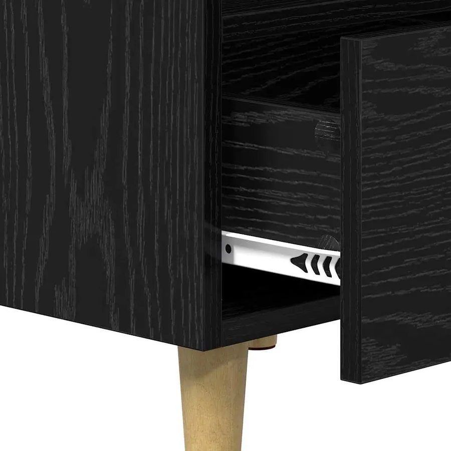 Cabinet de chevet Chêne noir 40 x 35 x 47 cm Bois d'ingénierie - 9