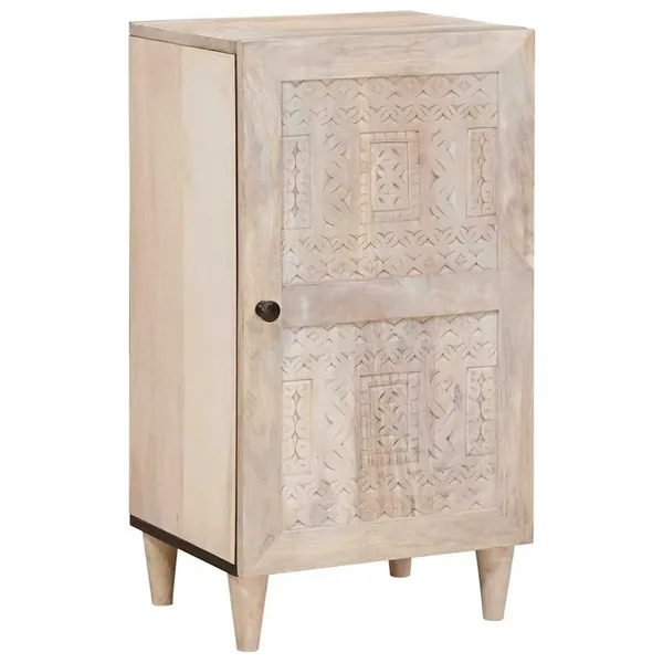 Buffet Blanc Blanchi 40 x 33 x 75 cm Bois de mangue massif