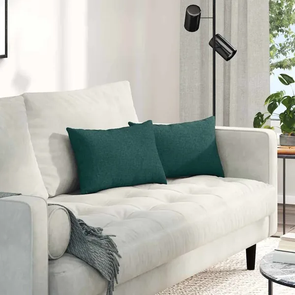 Coussins de canapé 2 pcs Vert foncé 50 x 30 cm tissu