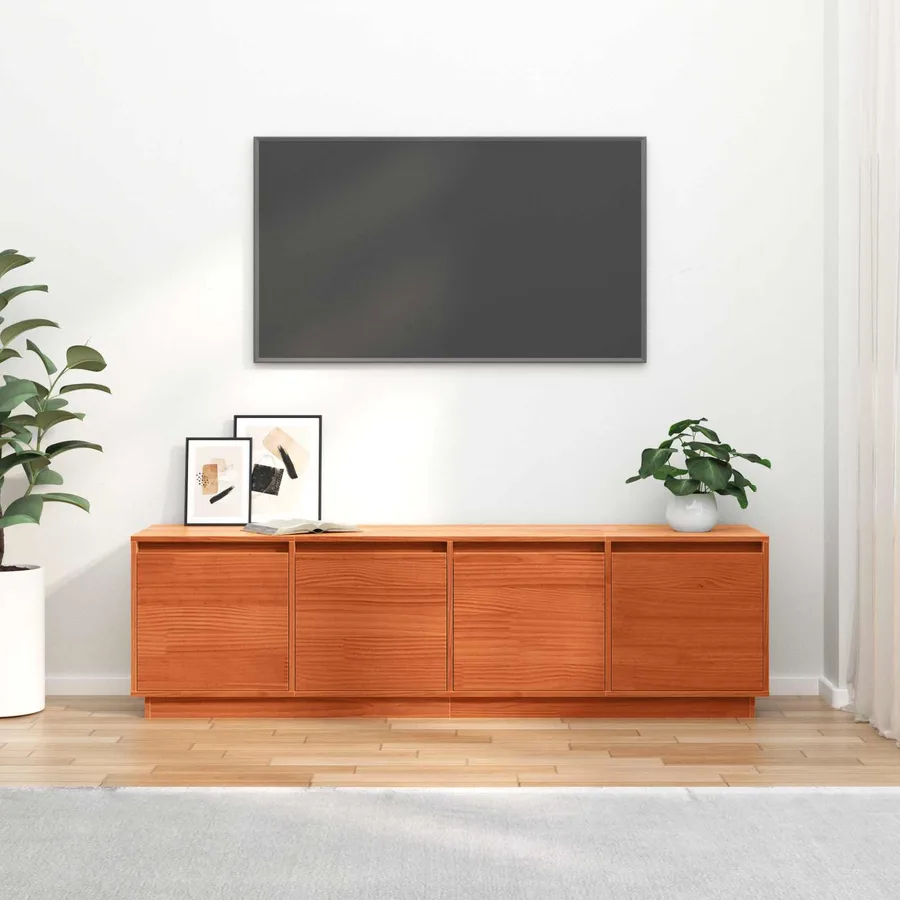 Meuble TV Marron 156 x 37 x 45 cm Bois d'ingénierie - 4