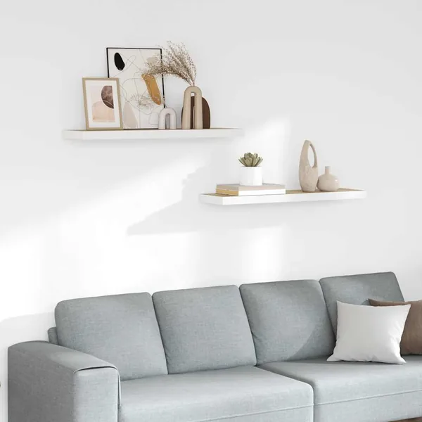 Étagères flottantes 2 pcs Chêne et blanc 90x23,5x3,8 cm MDF