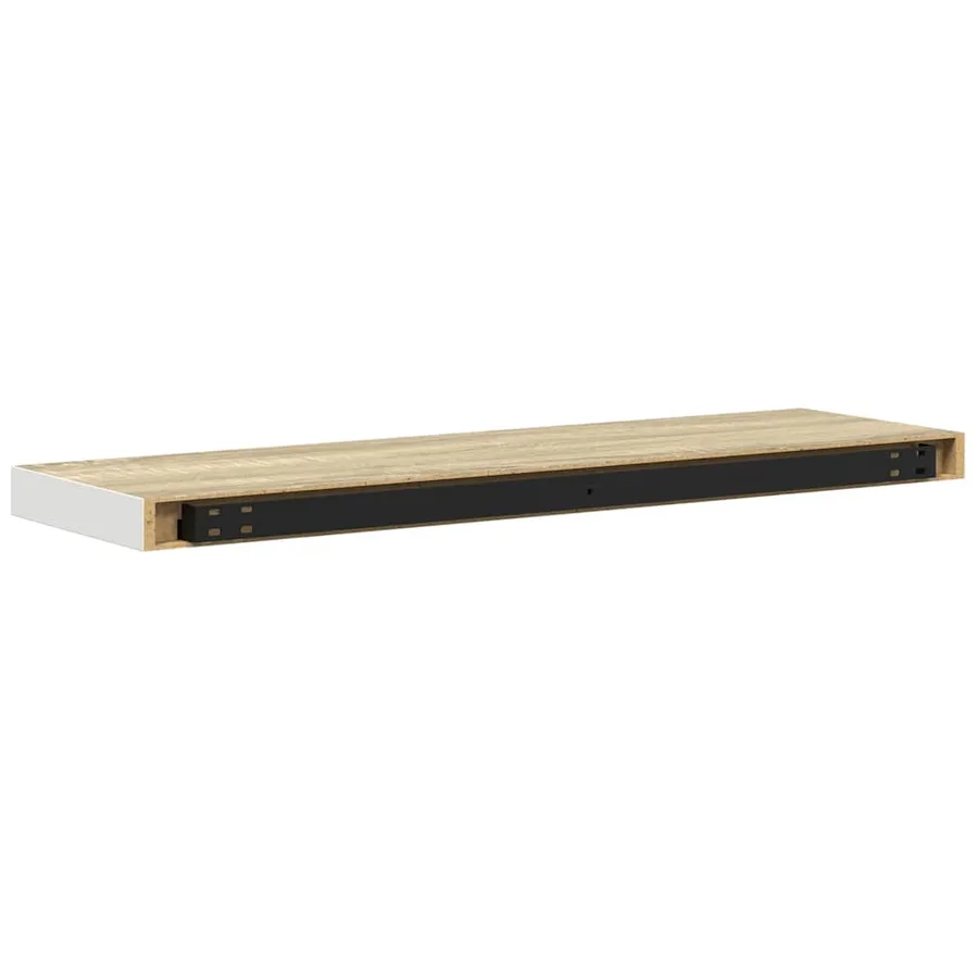 Étagères flottantes 2 pcs Chêne et blanc 90x23,5x3,8 cm MDF - 9
