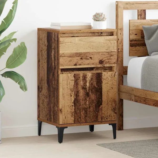 Cabinet de chevet Bois ancien 40 x 35 x 70 cm Bois d'ingénierie