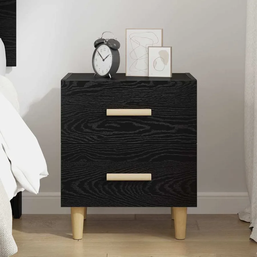 Armoire de lit Chêne noir 40 x 35 x 47.5cm Bois d'ingénierie - 4